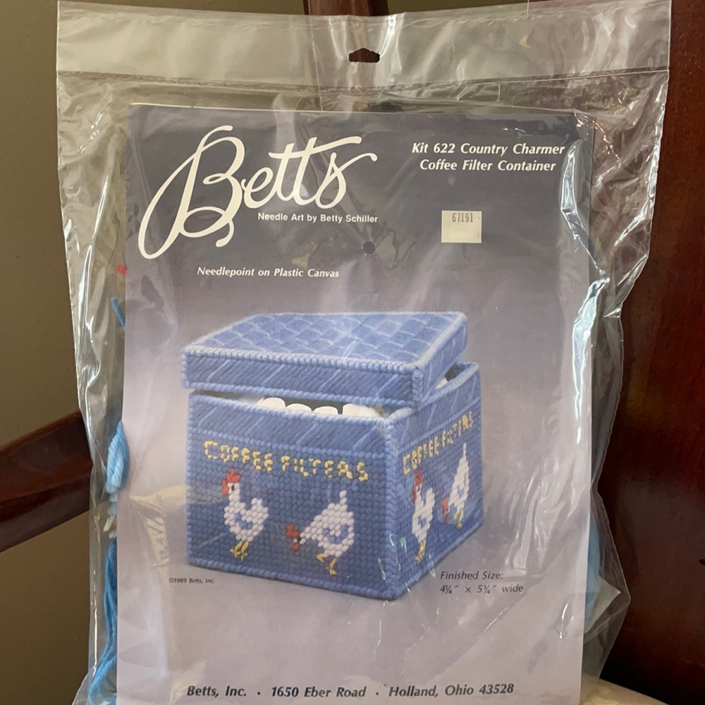 Vintage Betts needlepoint on plastic canvas ducks kit, NWT